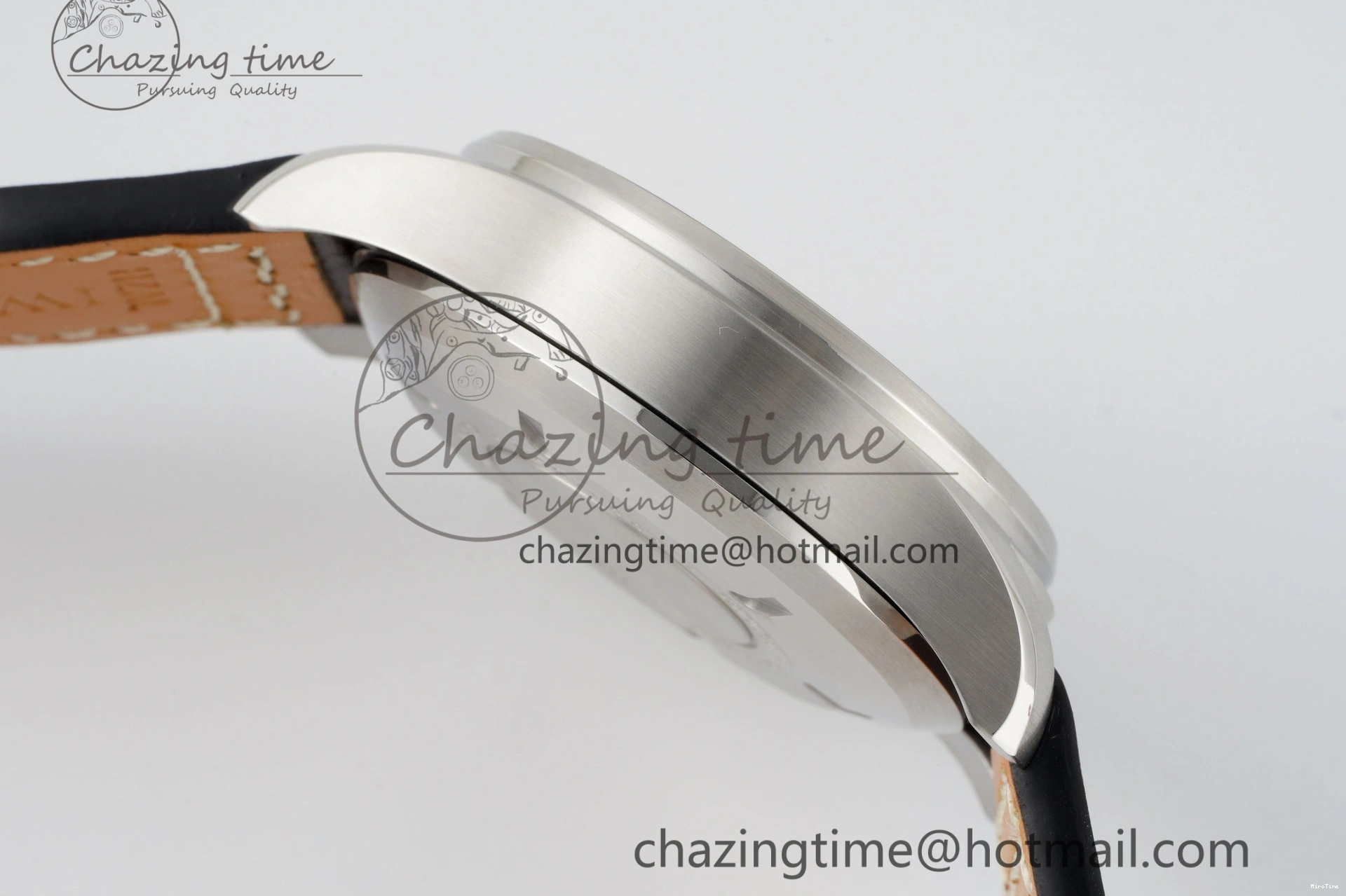 MIROTIME 0326 Bright Pilot Chrono SS AZF 1:1 Best Edition Green Dial on Brown Leather Strap A 7059